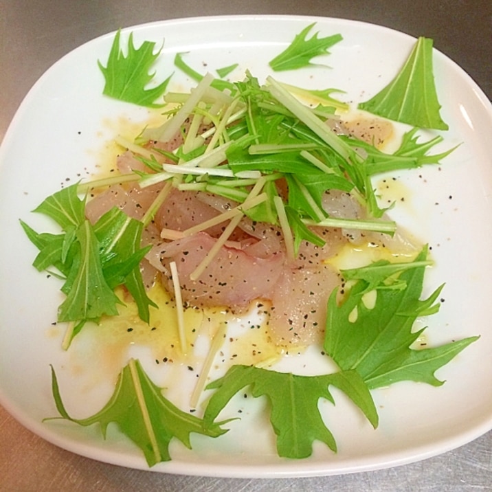 新鮮釣りたて真鯛 真鯛のカルパッチョ レシピ 作り方 By Madc Nemo 楽天レシピ